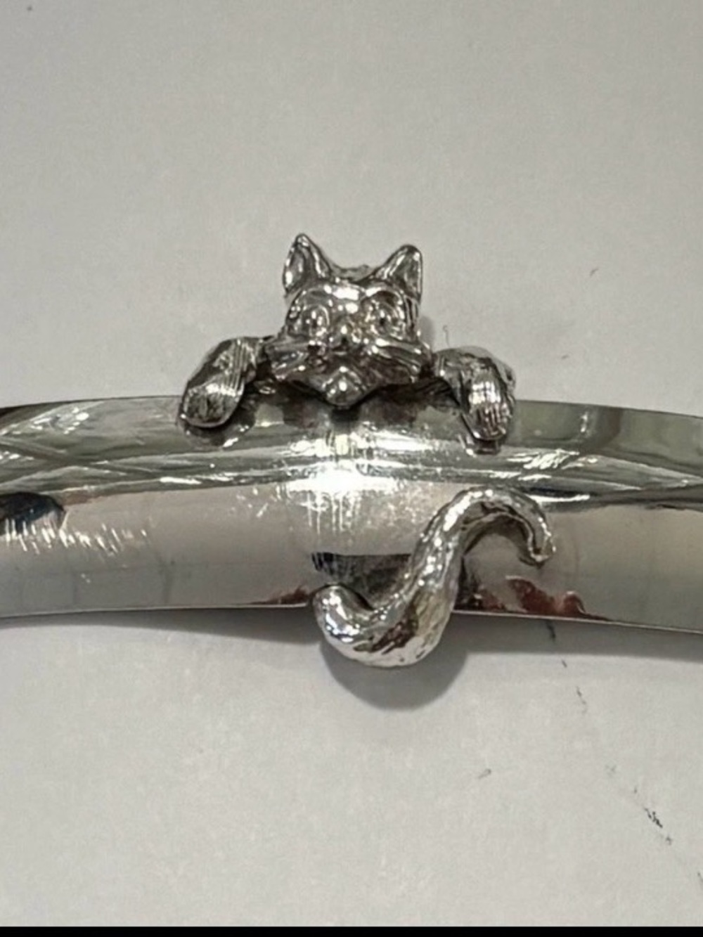 Silver Cat Bracelet Charm - Silver Cat Design